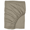 ULLVIDE Fitted sheet, grey-beige, 140x200 cm