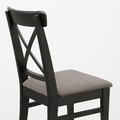 INGATORP / INGOLF Table and 6 chairs, black/Nolhaga grey/beige, 110/155 cm