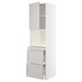 METOD / MAXIMERA Hi cab f micro combi w door/3 drwrs, white/Lerhyttan light grey, 60x60x220 cm