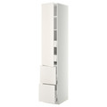 METOD / MAXIMERA Hi cab w shlvs/4 drawers/dr/2 frnts, white/Veddinge white, 40x60x220 cm