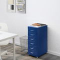 HELMER Drawer unit on castors, blue, 28x69 cm