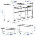 TROFAST Storage combination with boxes, light white stained pine light green/grey, 93x44x52 cm