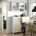 BESTÅ Storage combination w doors/drawers, white Studsviken/Stubbarp/white woven poplar, 120x42x213 cm