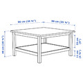 HEMNES Coffee table, white stain, medium brown, 90x90 cm