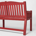 PÄRONHOLMEN Bench with backrest, outdoor, red