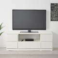 MALM TV bench, white, 160x48 cm