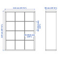 KALLAX Shelving unit with 4 inserts, white stained oak effect, 147x112 cm