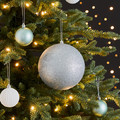 Christmas Bauble XL, silver, 3pcs