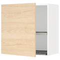 METOD Wall cabinet with dish drainer, white/Askersund light ash effect, 60x60 cm