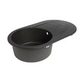 Granite Kitchen Sink Agnesi 1 Bowl with Drainer, black