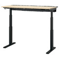 MITTZON Desk sit/stand, electric birch veneer/black, 140x60 cm