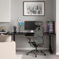 UPPSPEL / STYRSPEL Gaming desk and chair, black/grey, 180x80 cm