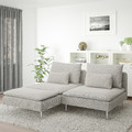 SÖDERHAMN 2-seat sofa, with chaise longue, Viarp beige/brown