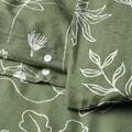 SLÅNGULDMAL Duvet cover and 2 pillowcases, green/floral pattern, 200x200/50x60 cm