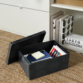 NIMM Storage box with lid, spotted grey, 25x35x15 cm