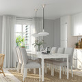 EKEDALEN / BERGMUND Table and 8 chairs, white white/Ramna light grey, 180/240 cm