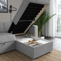 BÅRSLÖV 3-seat sofa-bed with chaise longue, Tibbleby beige/grey