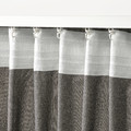 LENDA Curtains with tie-backs, 1 pair, dark grey, 140x300 cm