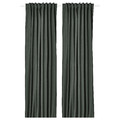 ROSENMANDEL Block-out curtains, 1 pair, dark green, 135x300 cm