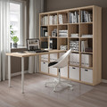 KALLAX / LAGKAPTEN Desk combination, white/white stained oak effect, 182x179x182 cm