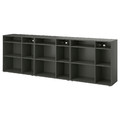 VIHALS Shelving combination, dark grey, 286x37x90 cm