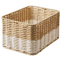 DJURTRÄNARE Basket, beige/white, 18x25x14 cm