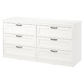 SONGESAND Chest of 6 drawers, white, 161x81 cm