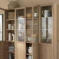 OXBERG Panel/glass door, oak effect, 40x192 cm