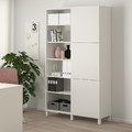 BESTÅ Storage combination with doors, white, Lappviken/Stubbarp white, 120x42x202 cm