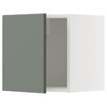 METOD Wall cabinet, white/Nickebo matt grey-green, 40x40 cm