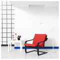 POÄNG Low-back armchair, black/Vissle red