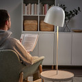 TRINDSNÖ Floor lamp, white metal/birch veneer