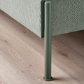 TÄLLÅSEN Upholstered bed frame, Kulsta grey-green/Lönset, 140x200 cm