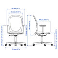 FLINTAN Office chair with armrests, Diseröd grey