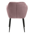 Upholstered Chair Emilia Velvet, dusty rose/black