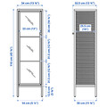 BAGGEBO Cabinet with glass doors, metal, white, 34x30x116 cm