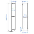 BILLY / OXBERG Bookcase with doors, oak effect, 40x30x202 cm