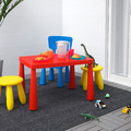 MAMMUT Children's table, in/outdoor red, 77x55 cm