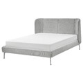 TUFJORD Upholstered bed frame, Tallmyra white/black/Luröy, 140x200 cm