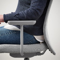 FLINTAN Office chair with armrests, Diseröd grey