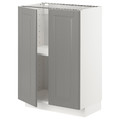 METOD Base cabinet with shelves/2 doors, white/Bodbyn grey, 60x37 cm