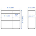 VIHALS Storage combination w glass doors, white/clear glass, 285x37x90 cm