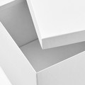 TJENA Storage box with lid, white, 18x25x15 cm
