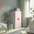 SMÅSTAD / PLATSA Wardrobe, white pale pink/with 3 shelves, 60x57x123 cm