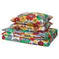 BRUKSVARA Duvet cover and 2 pillowcases, multicolour/floral pattern, 200x200/50x60 cm