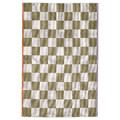 KLASSRUM Rug, flatwoven, white/green, 133x195 cm