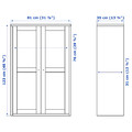 HAVSTA Glass-door cabinet, white, 81x35x123 cm