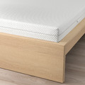 MALM Bed frame with mattress, white stained oak veneer/Åbygda firm, 160x200 cm