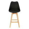 Bar Stool Norden Wood, low, PP, black