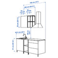 ENHET Kitchen, white, oak effect, 183x63.5x222 cm